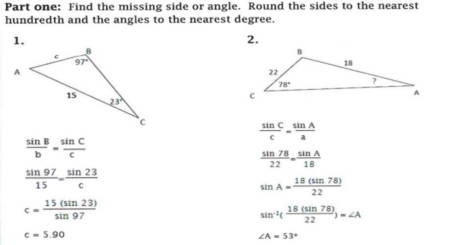 The-Law-of-Sines-–-Assignment-Answers